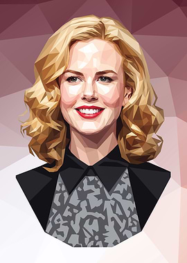 Nicole Kidman Polygonal Portrait