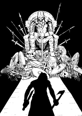 The Northman : Viking King on Throne Illustration