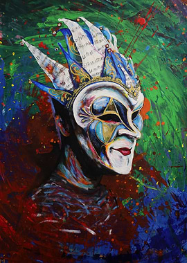 Colorful Venetian Mask Painting