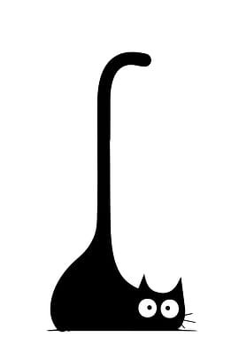 Minimalist Black Cat Silhouette