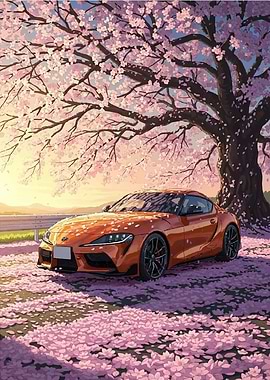 orange toyota supra
