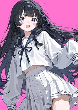 Anime Girl in Sailor Uniform