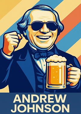 Andrew Johnson with Beer Mug Poster