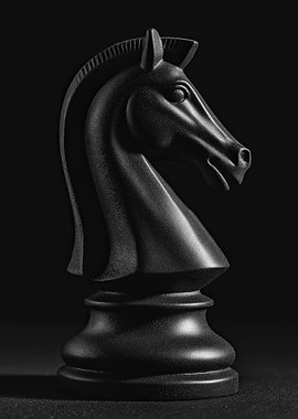Black Chess Knight Piece