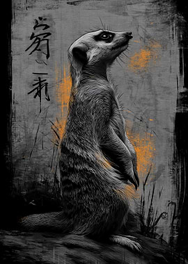 Ukiyo Minimalism Meerkat