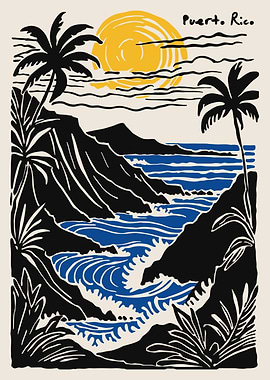 Puerto Rico Coastal Landscape Art