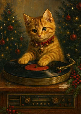 Christmas Kitten DJ
