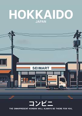 Hokkaido Japan Seimart Pixel Art