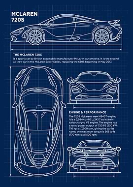 Car McLaren 720S Blueprint