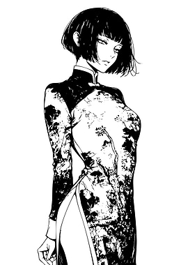 Anime Girl in Qipao Dress