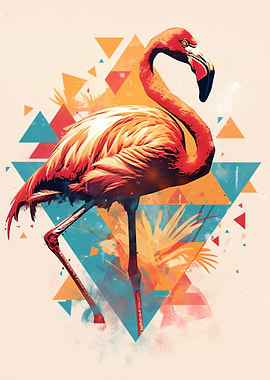Flamingo Geometric Art