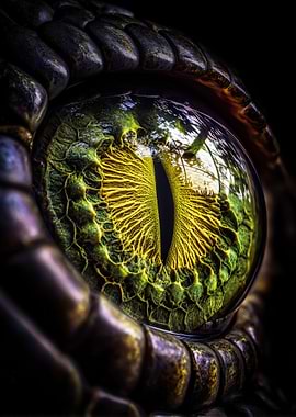 Reptilian Eye Close Up