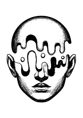 Abstract Face with Drips