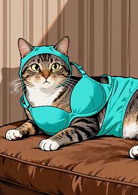 Cat with Bra