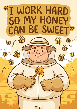Beekeeper with Honey Cartoon Illustration
