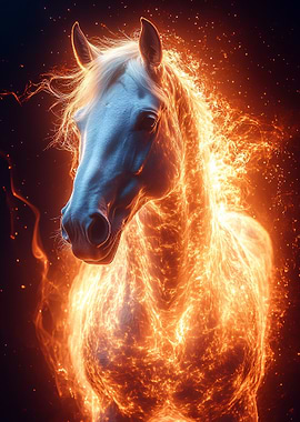 Fiery Horse Portrait