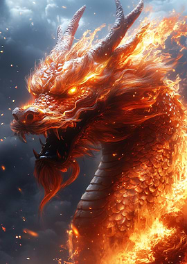 Fiery Dragon Portrait