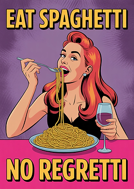 Eat Spaghetti No Regretti Pop Art