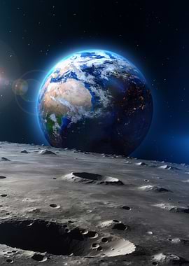 Earth from the Moon surface