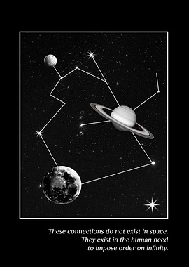 Planets and Constellations in Black and White