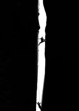 Rock Climbers in a Narrow Chasm