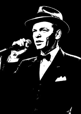 Frank Sinatra Black and White Portrait