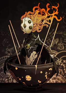 Noodle Creature in Bowl