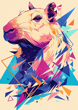 Capybara Geometric Art
