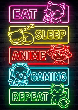 Anime Gaming Repeat Quote