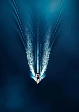 Speedboat on Dark Blue Water