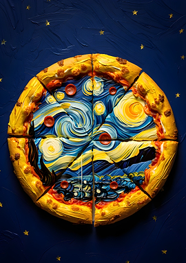 Starry Night Pizza Art