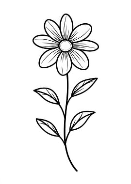 Daisy Flower Line Art