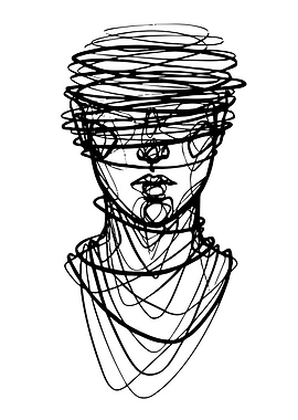 Abstract Line Art Portrait