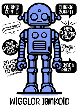 Wigglor Jankoid Robot with Speech Bubbles