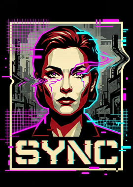 Cyberpunk Woman with Glitch Effects