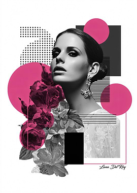 Lana Del Rey Floral Geometric Portrait