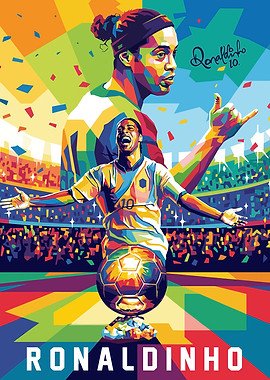 Ronaldinho Colorful Pop Art Illustration