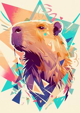 Capybara Geometric Art