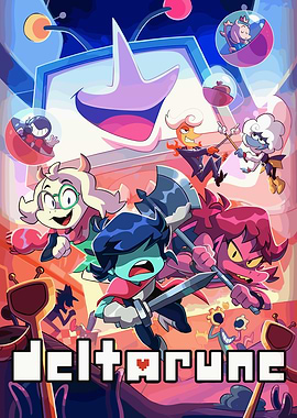 Deltarune characters in action pose