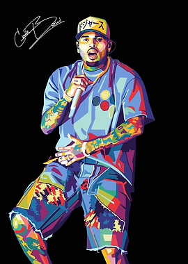 Chris Brown Pop Art Portrait