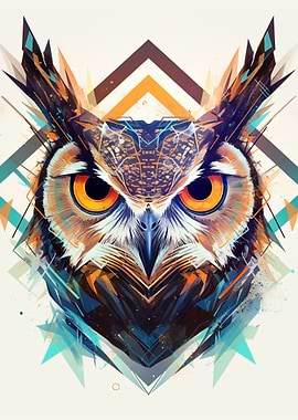 Abstract Owl Portrait