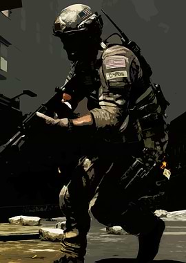 Soldier in Combat Gear