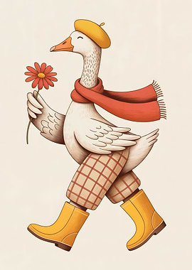 Goose with Flower