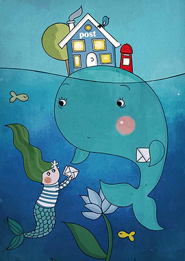 Whale Post Office with Mermaid