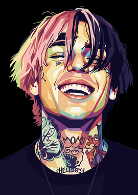 Lil Peep Colorful Portrait
