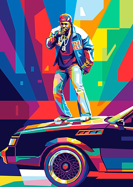 Kendrick Lamar Rapper on Car Pop Art