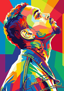 Chris Brown Colorful Pop Art Portrait
