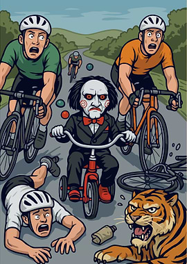 Jigsaw on a Tricycle Cycling Mishap