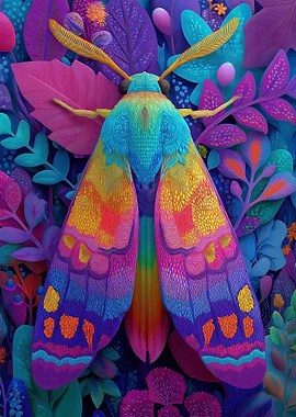 Colorful Psychedelic Moth
