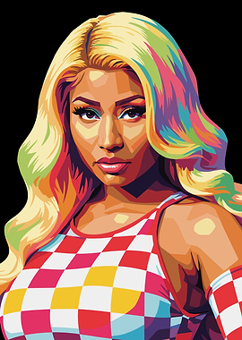 Nicki Minaj Colorful Pop Art Portrait